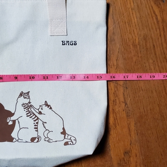 Funny Words Cat Tote Bag with Zipper - Picture 5 of 8